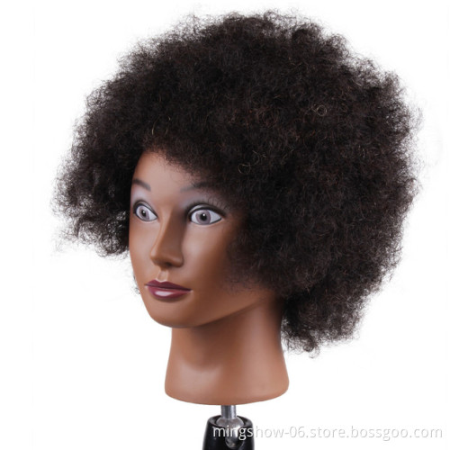 Wholesale top quality Professional Afro Hair Styling Make Up  afro mannequin training head with human hair